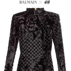 BALMAIN X H&M collection velvet burnout top  XS 2